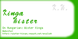 kinga wister business card